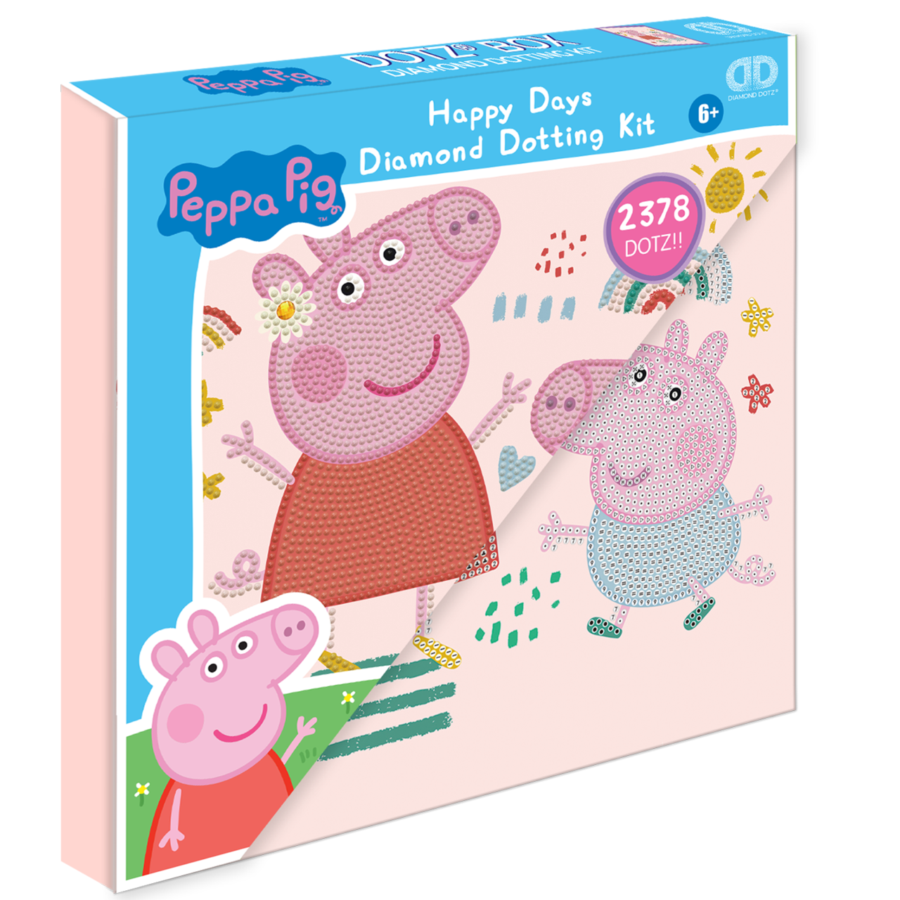 Diamond Dotz Peppa Pig Happy Days Dotz Box Family Diamond Painting Kits for Adults - Diamond Art Kits a Relaxing Creative Craft Kit with Dotz Gems 11x11